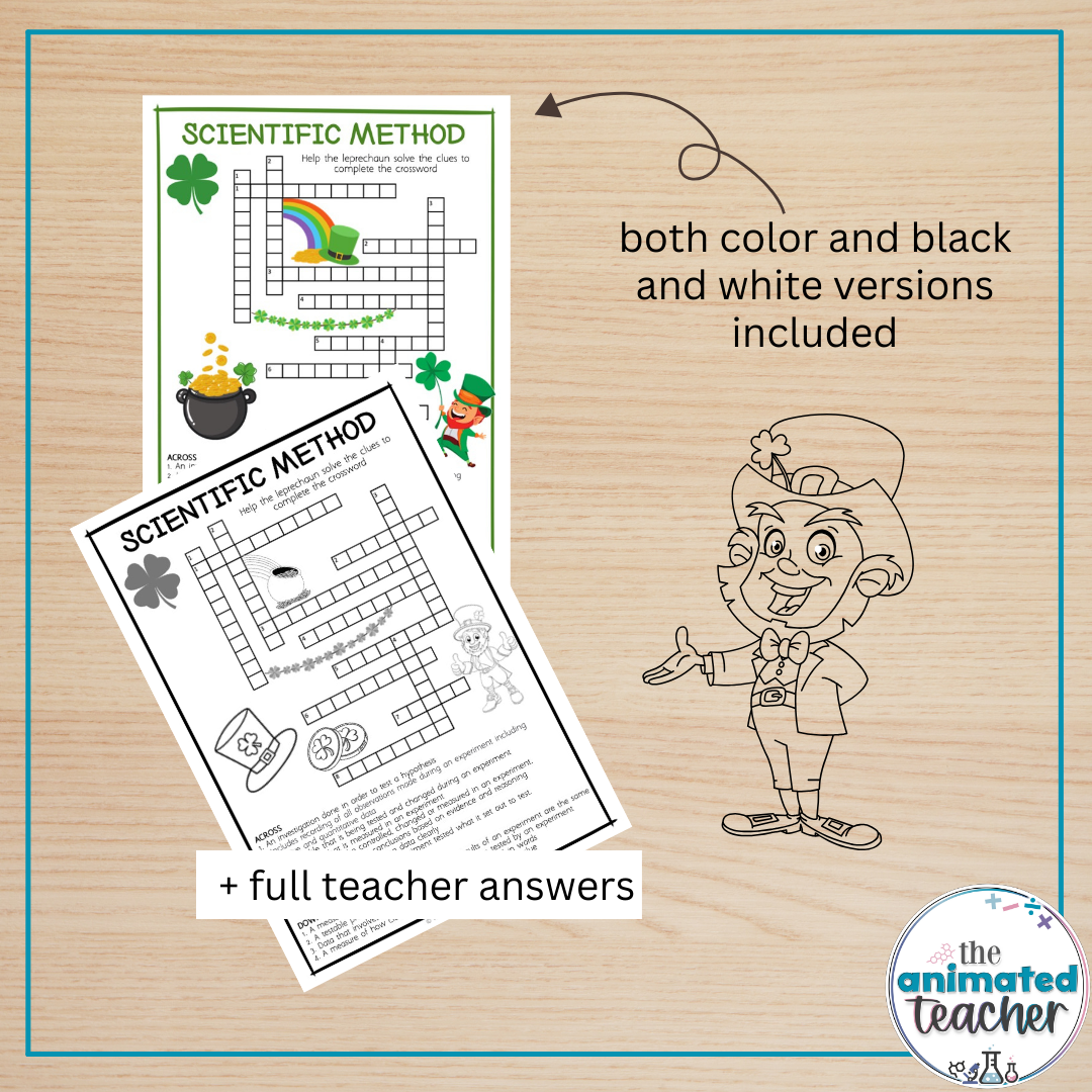 St Patricks Day Science Crossword Scientific Method