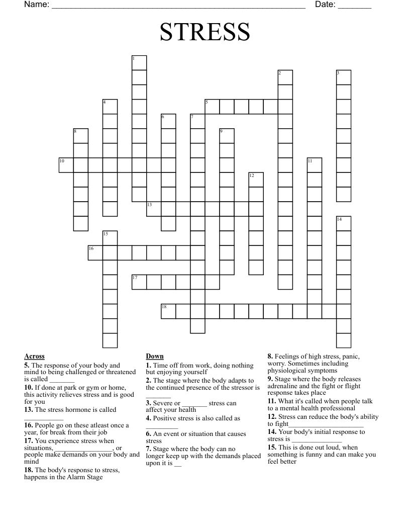 STRESS Crossword WordMint