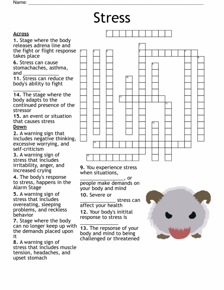 Stress Crossword WordMint