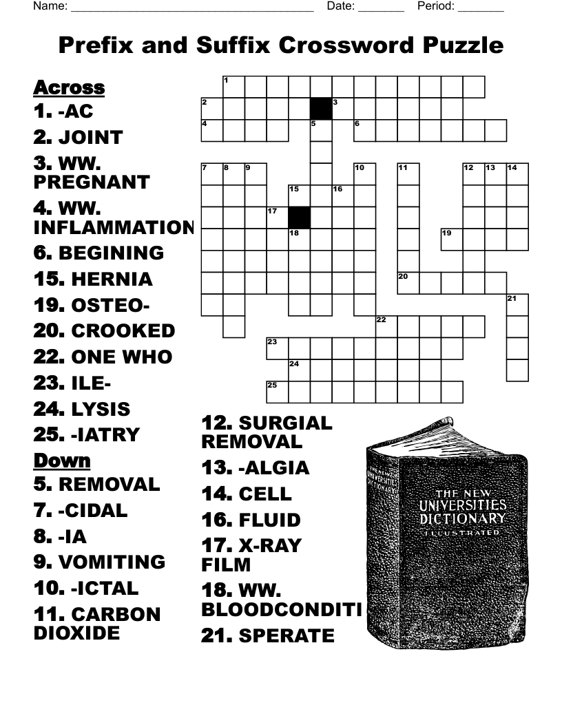 Suffixes Crossword WordMint