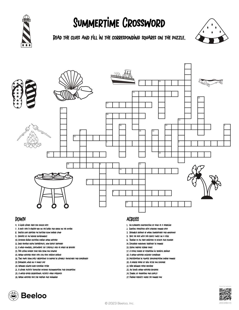 Printable Crossword Puzzles Intermediate Printable Crossword Puzzles Intermediate