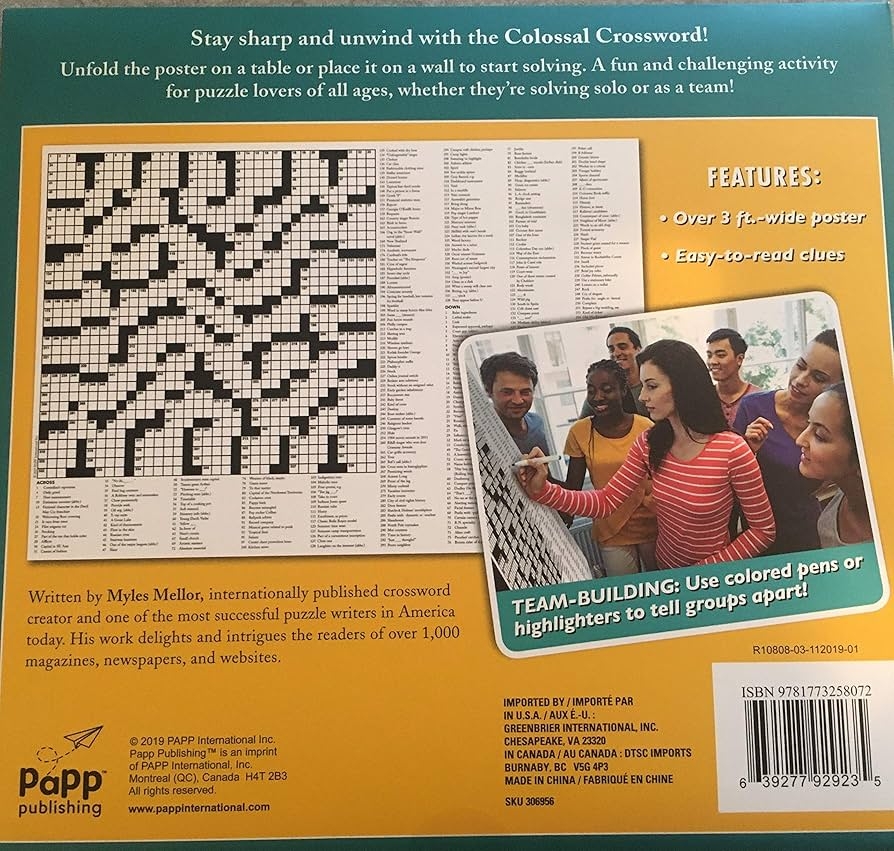 Supersized Solving Colossal Crossword Puzzle Giant Poster Volume 1 Over 3ft Wide Supersized Solving Colossal Crossword Puzzle Giant Poster Volume 1 Over 3ft Wide