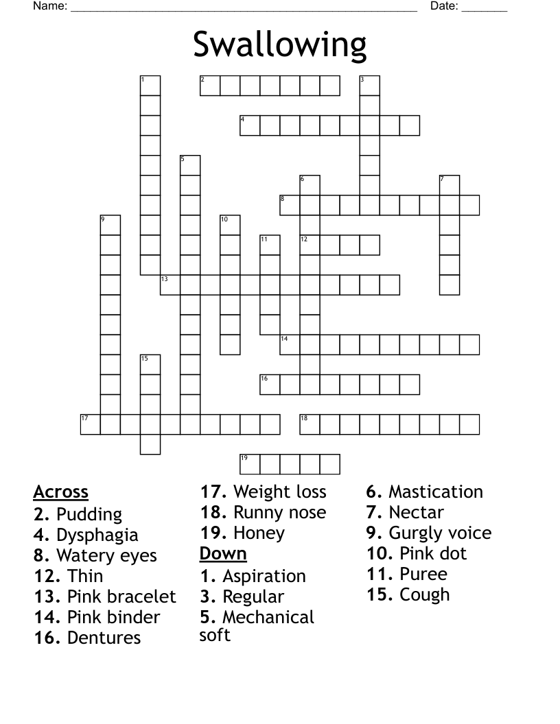 Swallowing Crossword WordMint