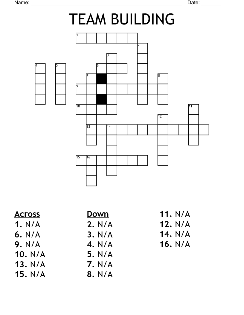 TEAM BUILDING Crossword WordMint TEAM BUILDING Crossword WordMint