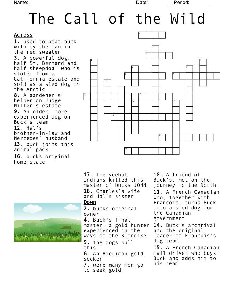The Call Of The Wild Crossword WordMint