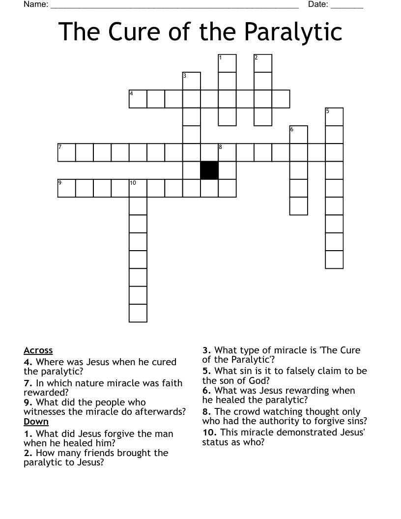The Cure Of The Paralytic Crossword WordMint