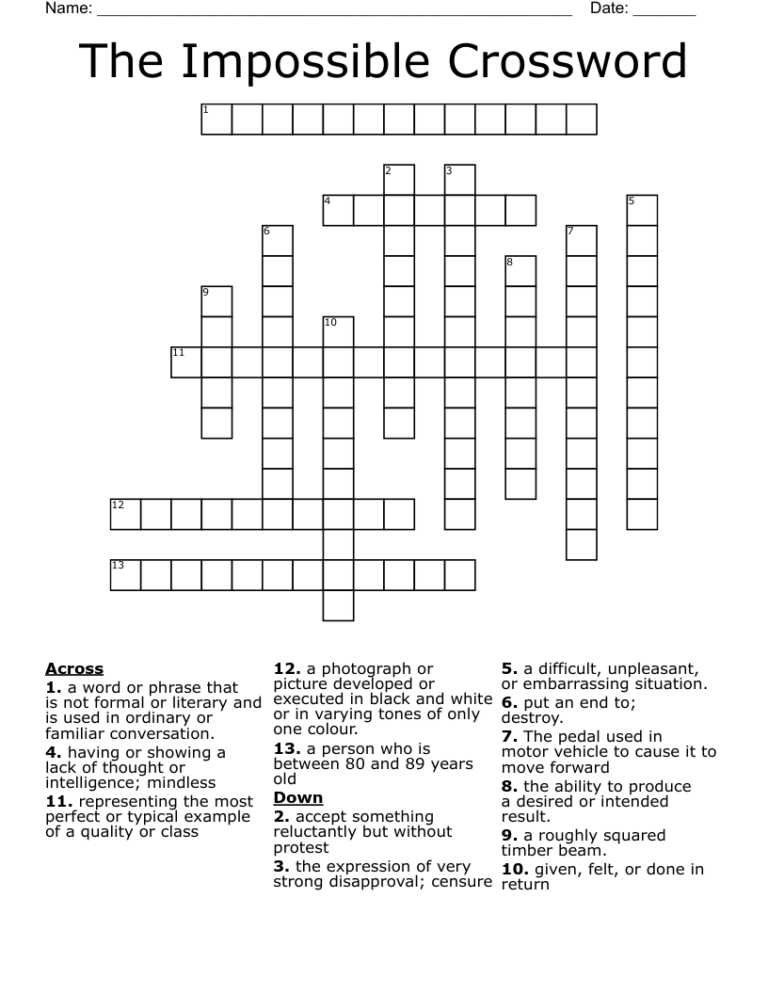 The Impossible Crossword WordMint