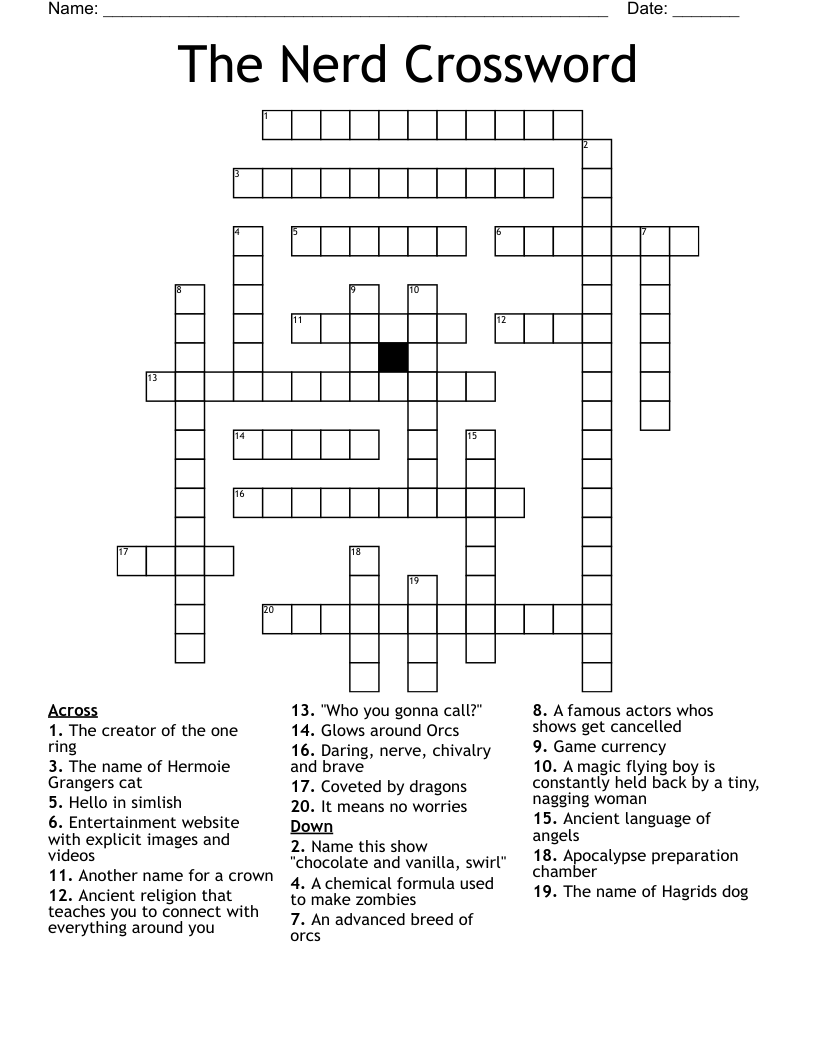 The Nerd Crossword WordMint