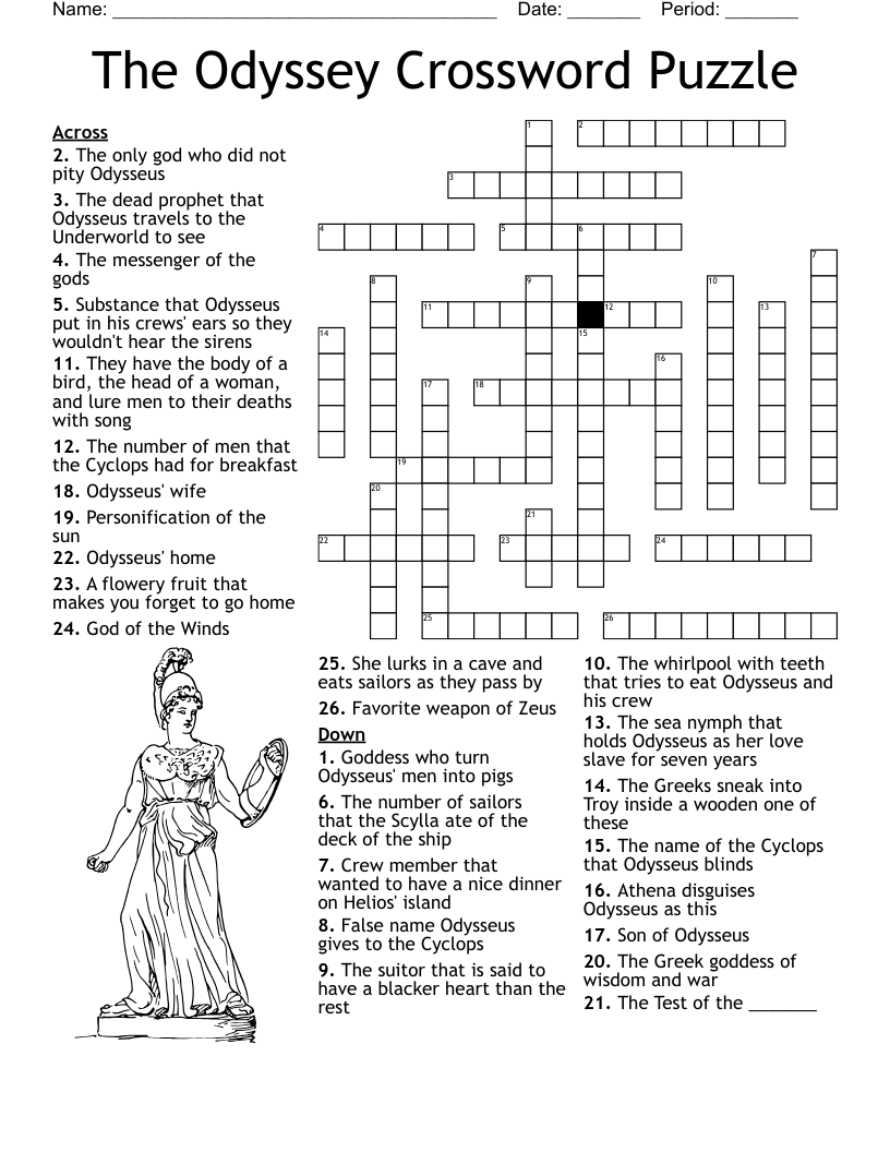 The Odyssey Crossword Puzzle WordMint