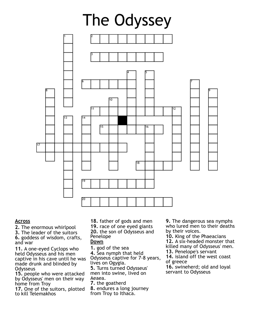 The Odyssey Crossword WordMint