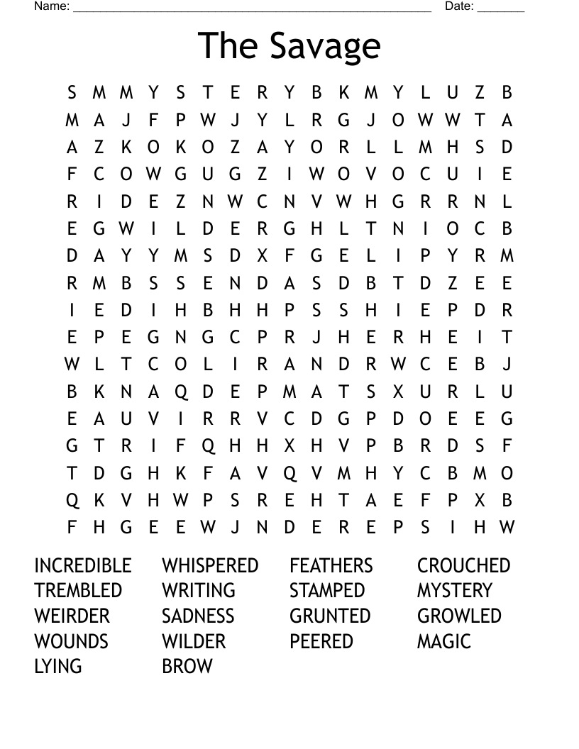 The Savage Word Search WordMint