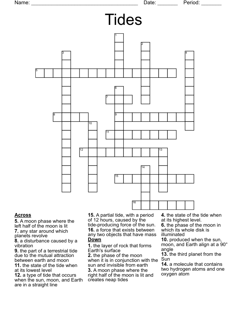 Tides Crossword WordMint