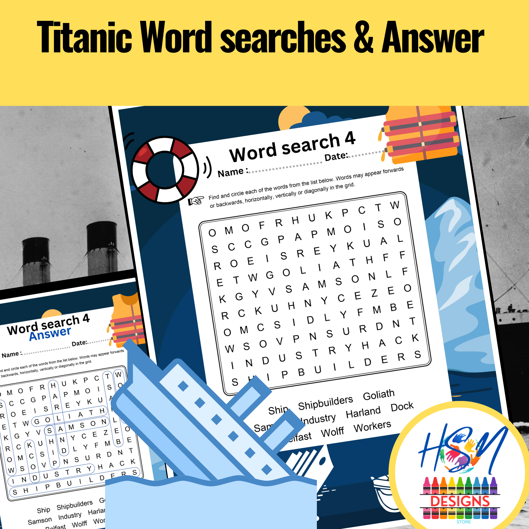 Titanic Word Searches And Answers Worksheet And Printable Vocabulary Made By Teachers