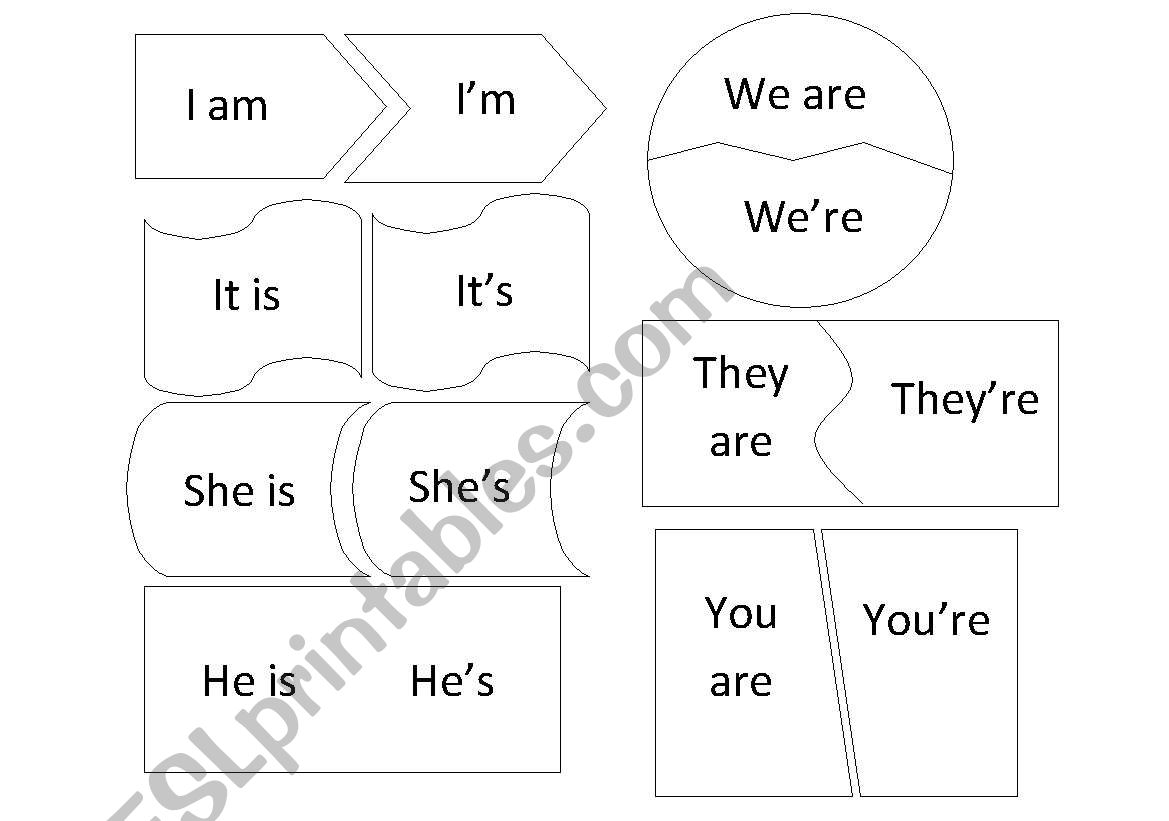 Contraction Puzzle Worksheets