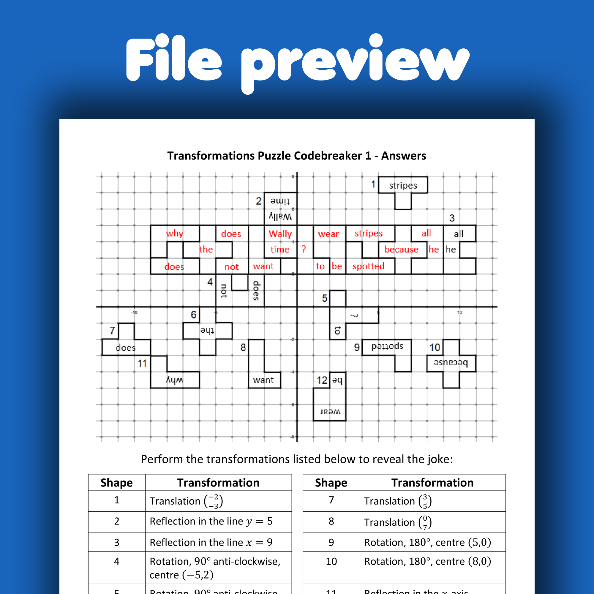 Transformations Puzzle Codebreaker Andy Lutwyche