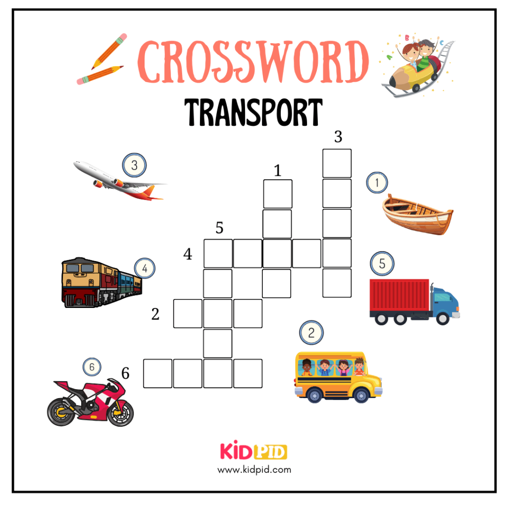 Transports Crosswords Worksheet For Grade 2 Kidpid Transports Crosswords Worksheet For Grade 2 Kidpid