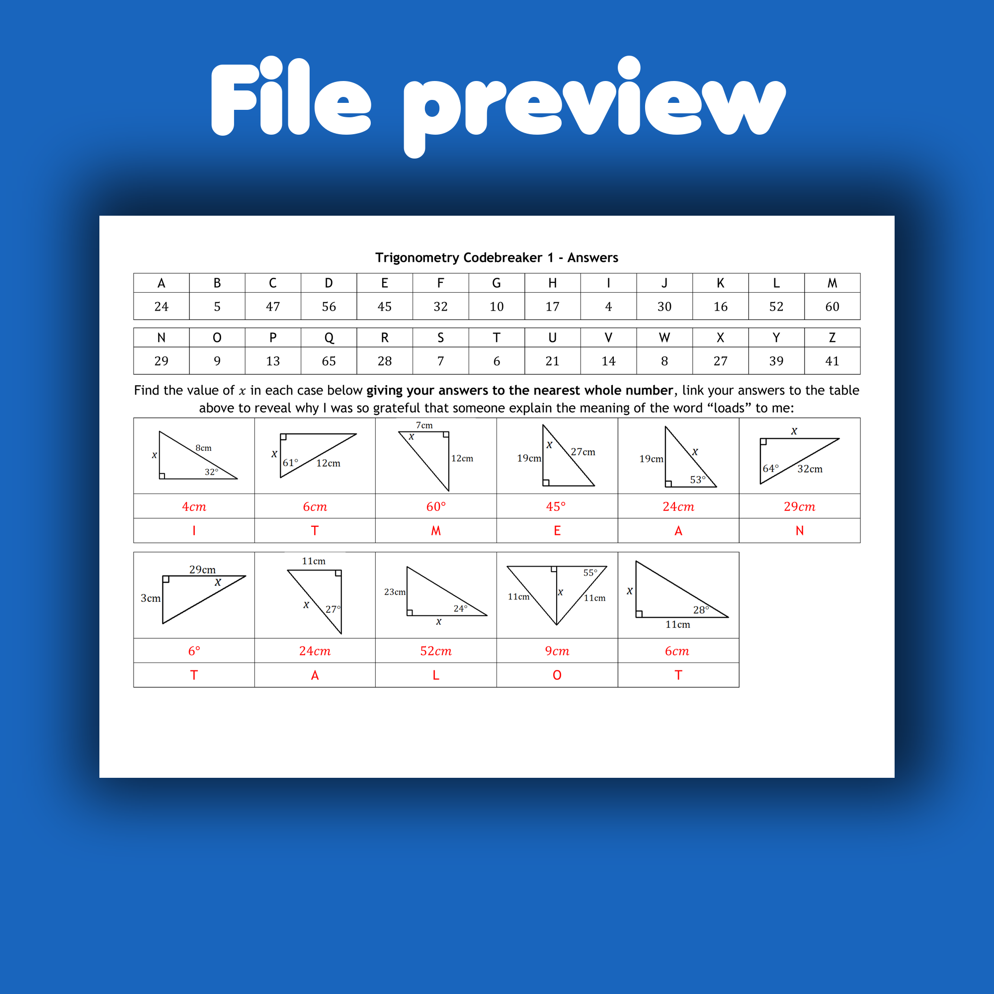 Trigonometry Codebreakers Andy Lutwyche Trigonometry Codebreakers Andy Lutwyche
