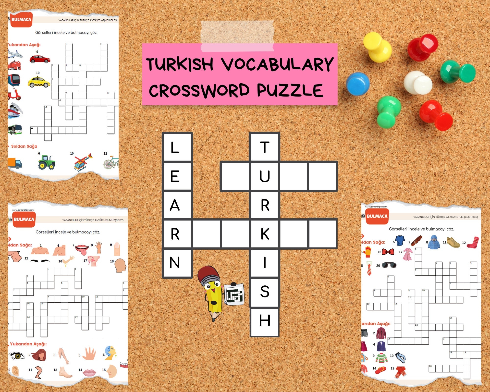 Turkish Vocabulary Crossword Puzzle Worksheets a1 Etsy Turkish Vocabulary Crossword Puzzle Worksheets a1 Etsy