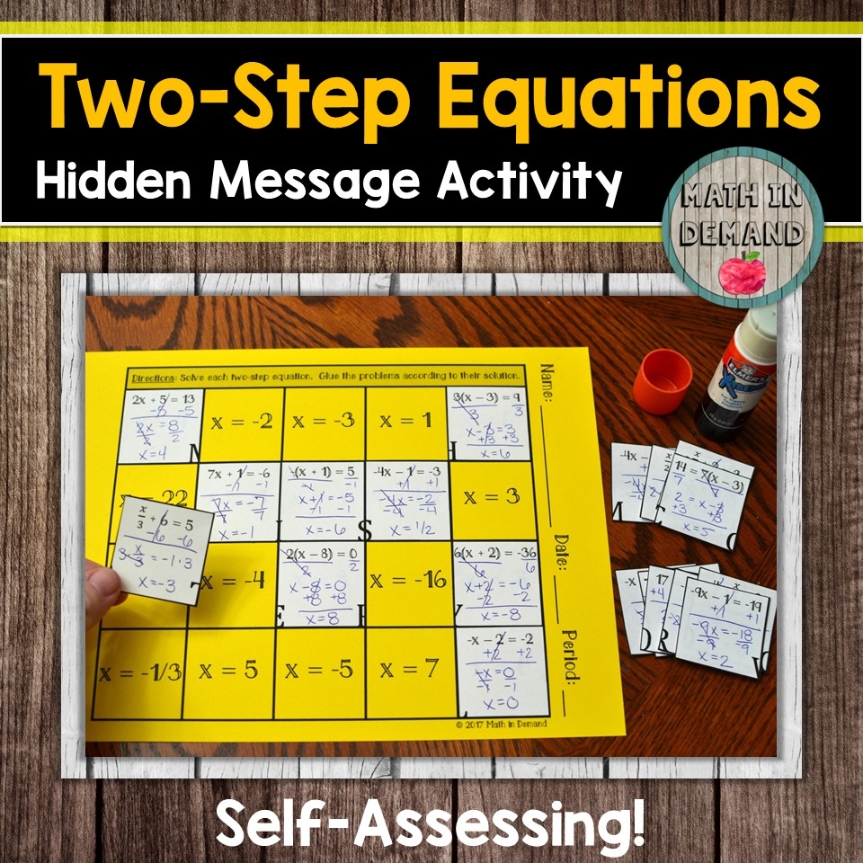 One Step Equations Worksheet Puzzle