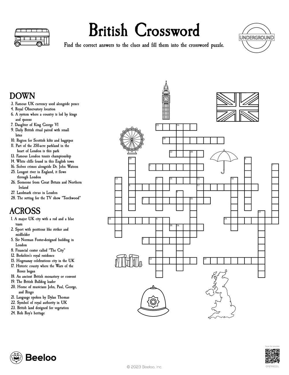 United Kingdom themed Crossword Puzzles Beeloo Printable Crafts Worksheets Library United Kingdom themed Crossword Puzzles Beeloo Printable Crafts Worksheets Library