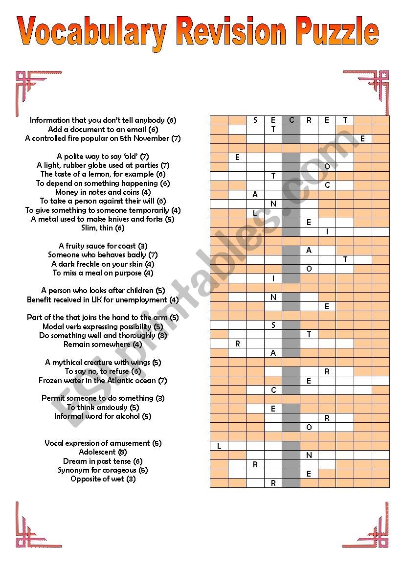 Upper Intermediate Or Advanced Crossword Puzzle ESL Worksheet By Tashaleks Upper Intermediate Or Advanced Crossword Puzzle ESL Worksheet By Tashaleks