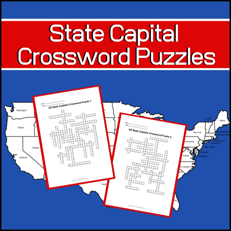 US State Capitals Crossword Puzzles My Teaching Library 
