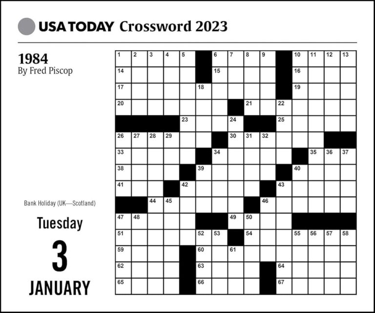USA Today Crossword Puzzles 2023 Day to Day Calendar USA TODAY