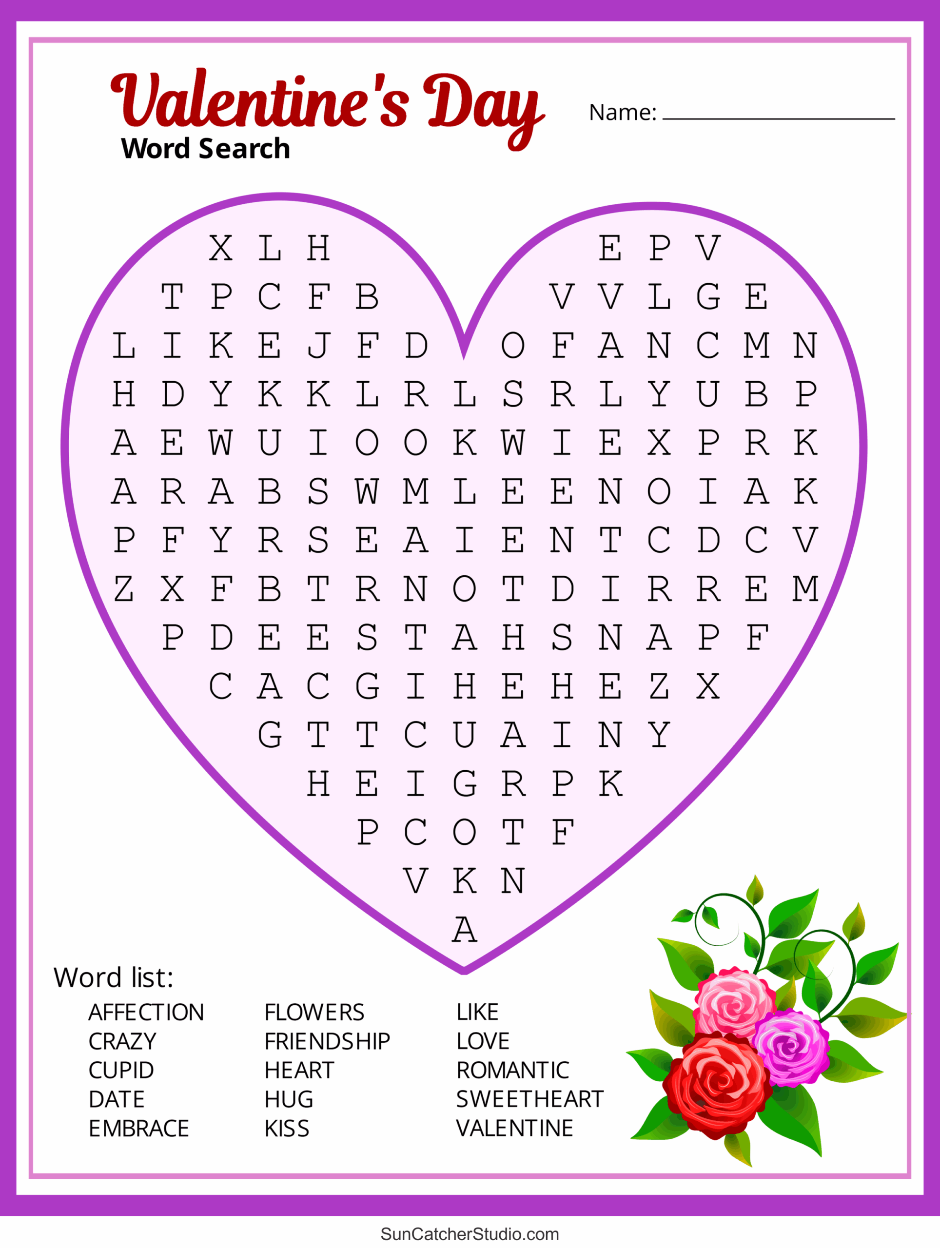 Valentine s Day Word Search Free Printable PDF Puzzles Free Valentine s Day Word Search Free Printable PDF Puzzles Free
