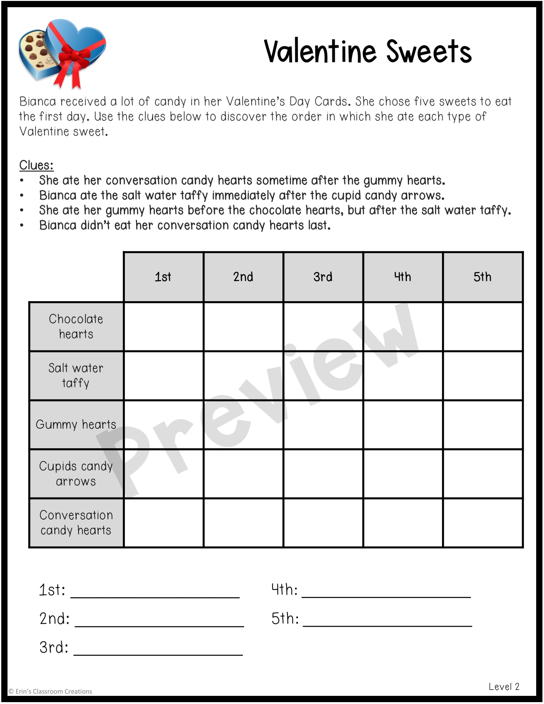 2nd Grade Logic Puzzles Worksheets