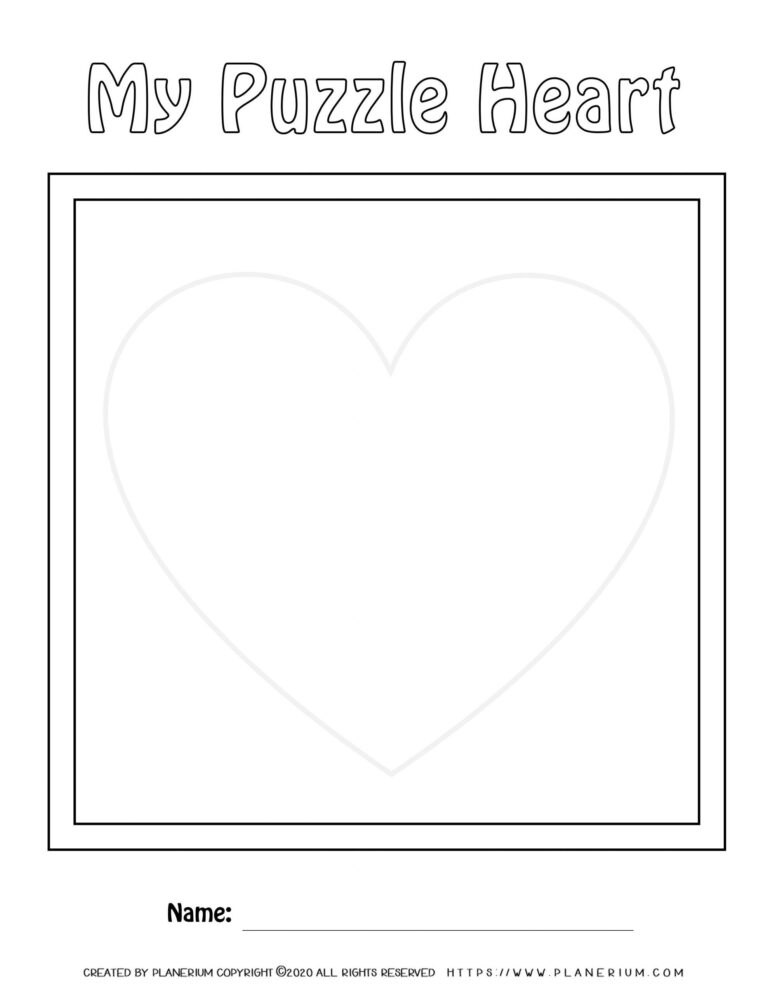 Valentines Day Worksheet My Heart Puzzle Picture Planerium