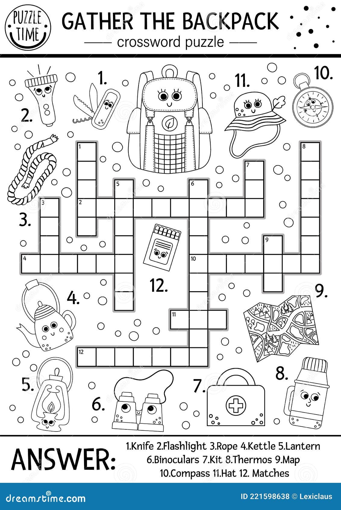 Vector Black And White Camping Crossword Puzzle For Kids Simple Summer Camp Outline Quiz With Forest Equipment Stock Vector Illustration Of Active Page 221598638 Vector Black And White Camping Crossword Puzzle For Kids Simple Summer Camp Outline Quiz With Forest Equipment Stock Vector Illustration Of Active Page 221598638