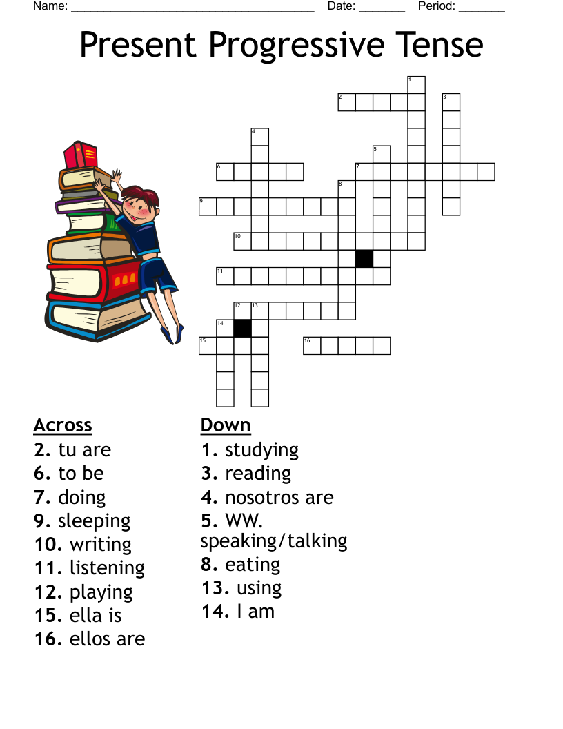 Verb Tenses To Express The PRESENT Crossword WordMint