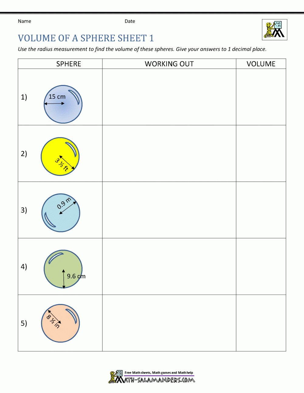 Volume Of A Sphere Calculator
