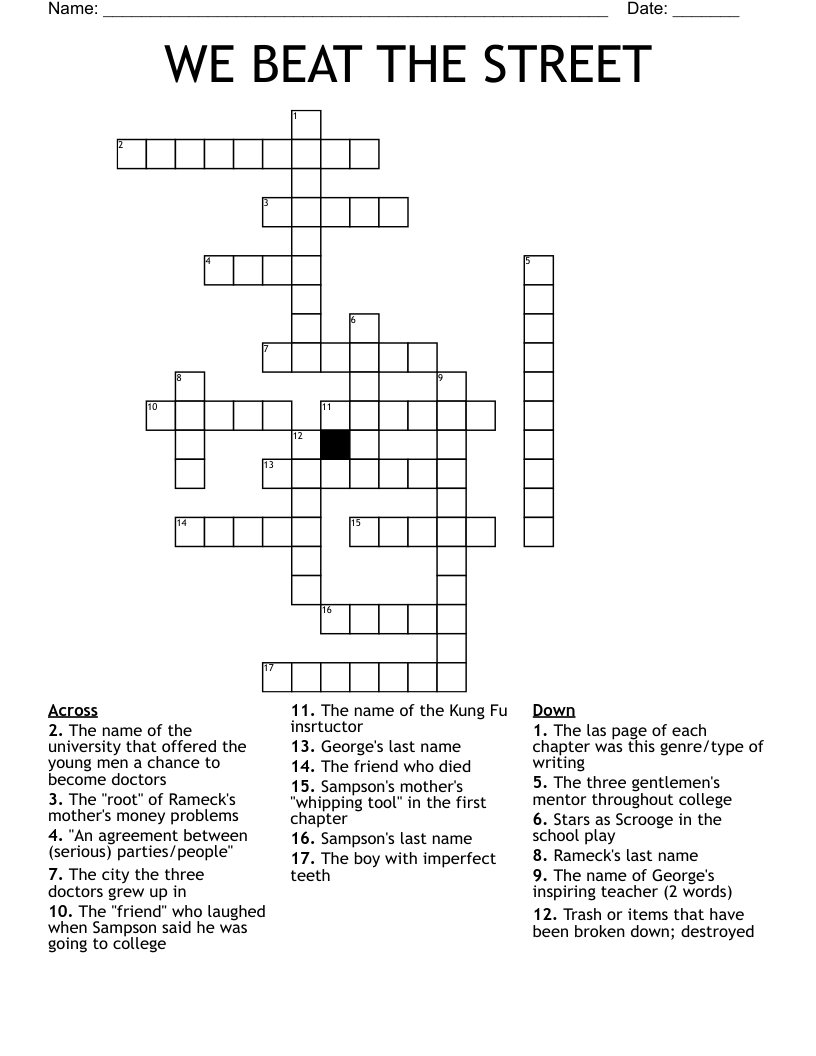 WE BEAT THE STREET Crossword WordMint
