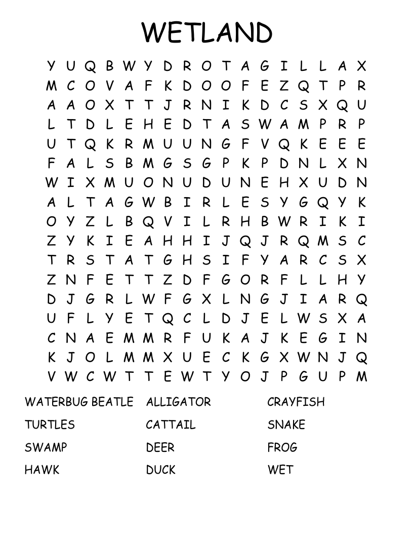 WETLAND Word Search WordMint WETLAND Word Search WordMint