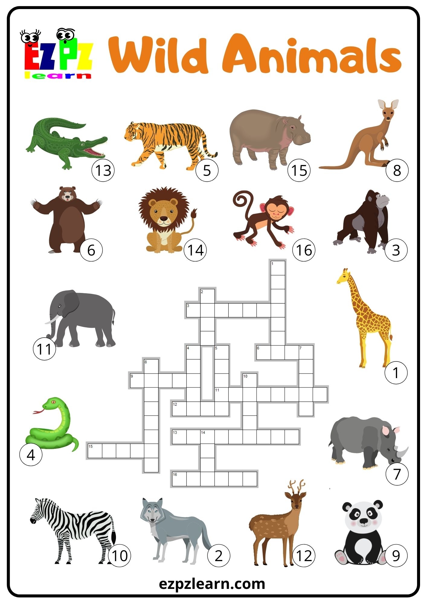 Crossword Puzzle For Animals Crossword Puzzle For Animals