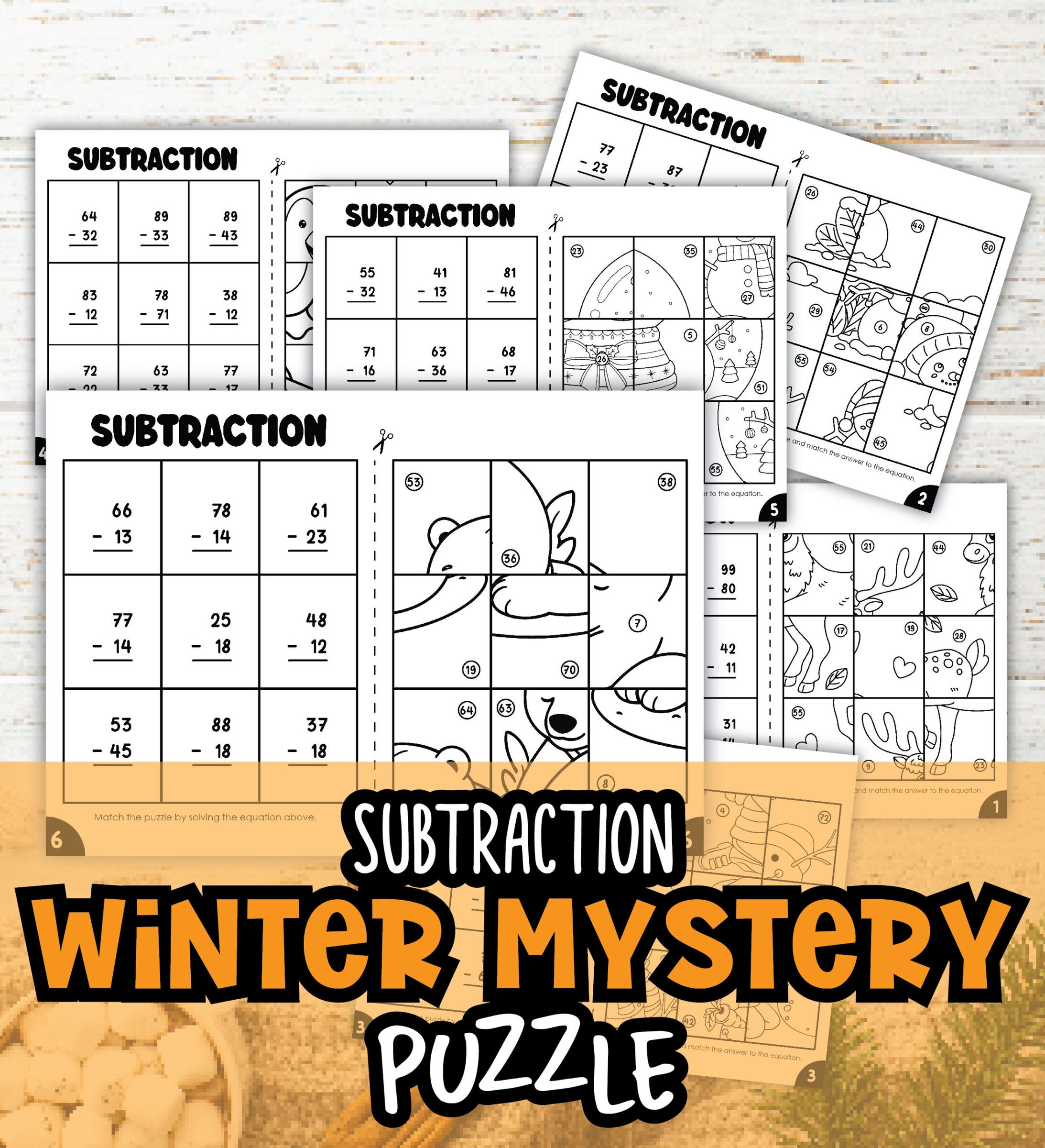 Winter Fun Puzzle Math Worksheets Winter Fun Puzzle Math Worksheets