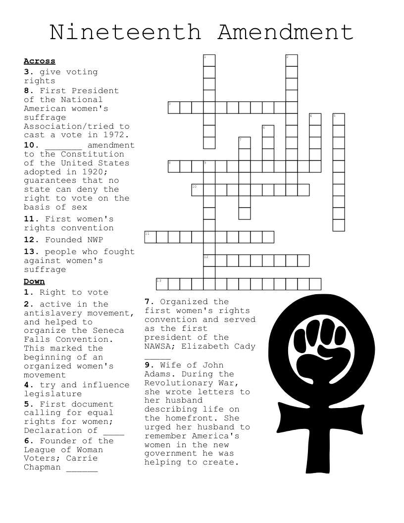 Women s History Month Crossword WordMint