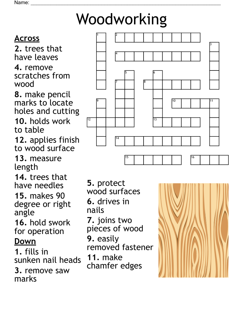 Woodworker s Tools Crossword WordMint Woodworker s Tools Crossword WordMint