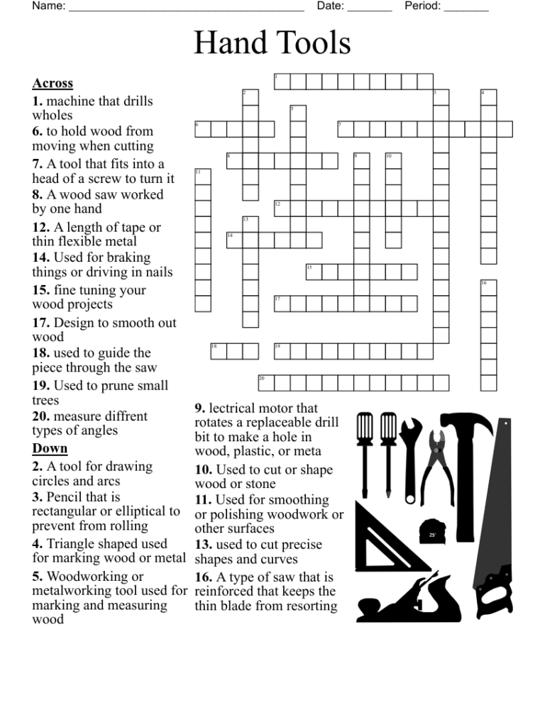 Woodworking Crossword WordMint
