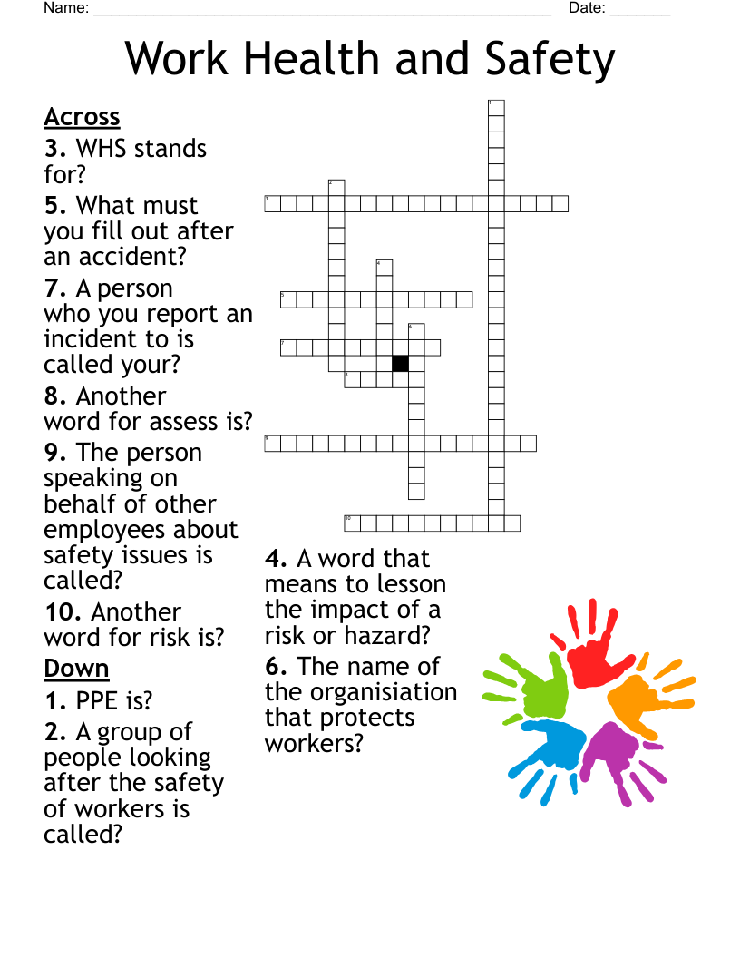 Workplace Safety Crossword Puzzles Printable
