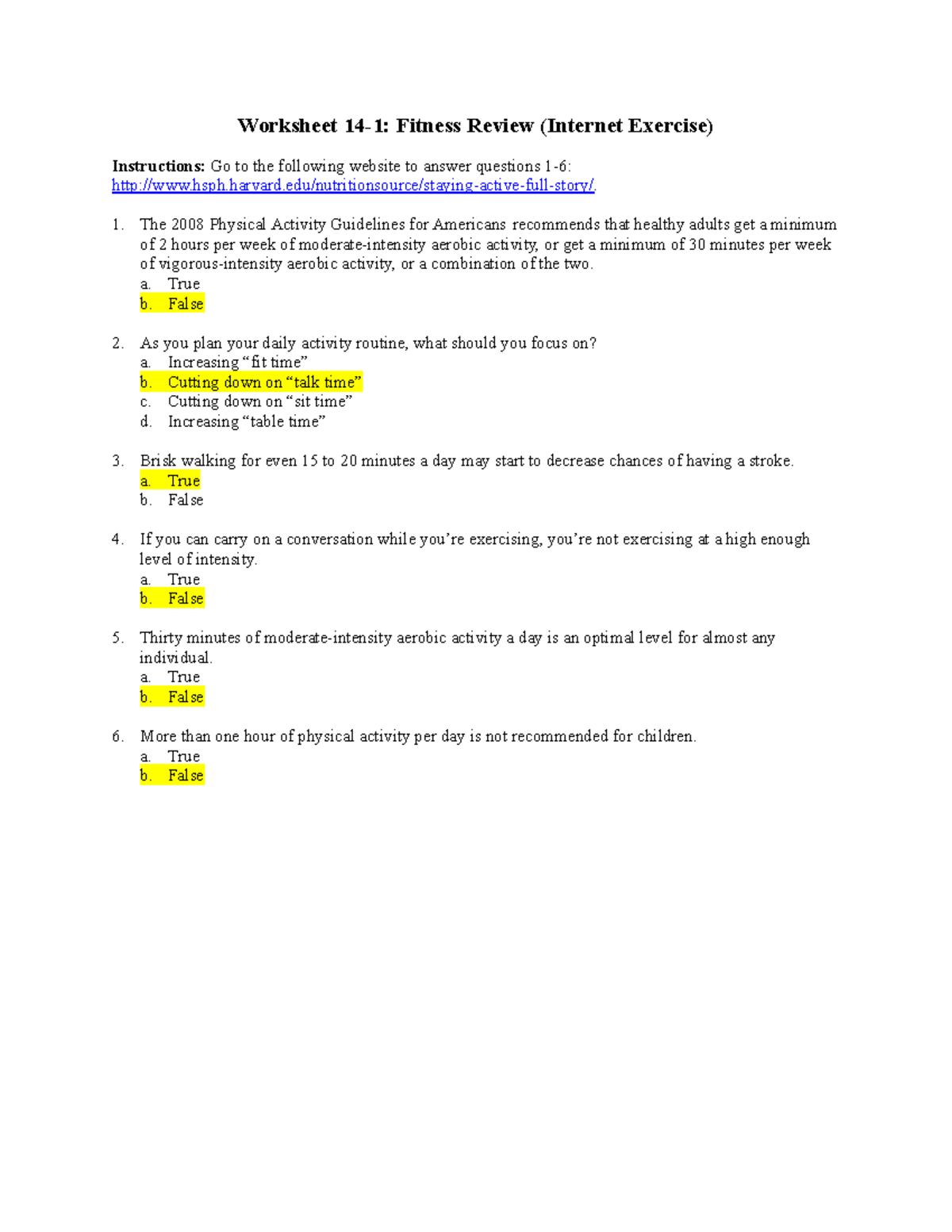 Worksheet 5 4 Basic Nutrition Assignment Worksheet 5 4 