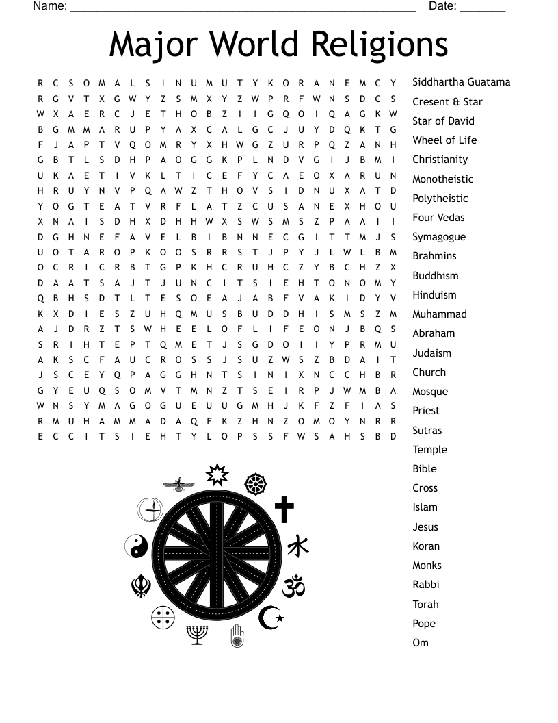 World Religions Crossword WordMint