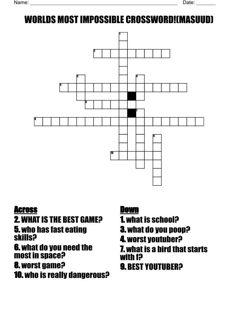 WORLDS MOST IMPOSSIBLE CROSSWORD MASUUD WordMint WORLDS MOST IMPOSSIBLE CROSSWORD MASUUD WordMint