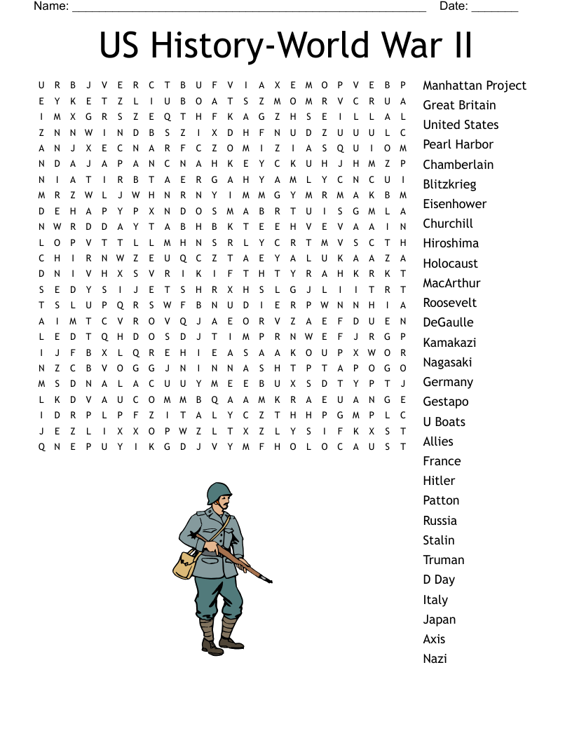 World War 2 Review Crossword Puzzle World War 2 Review Crossword Puzzle