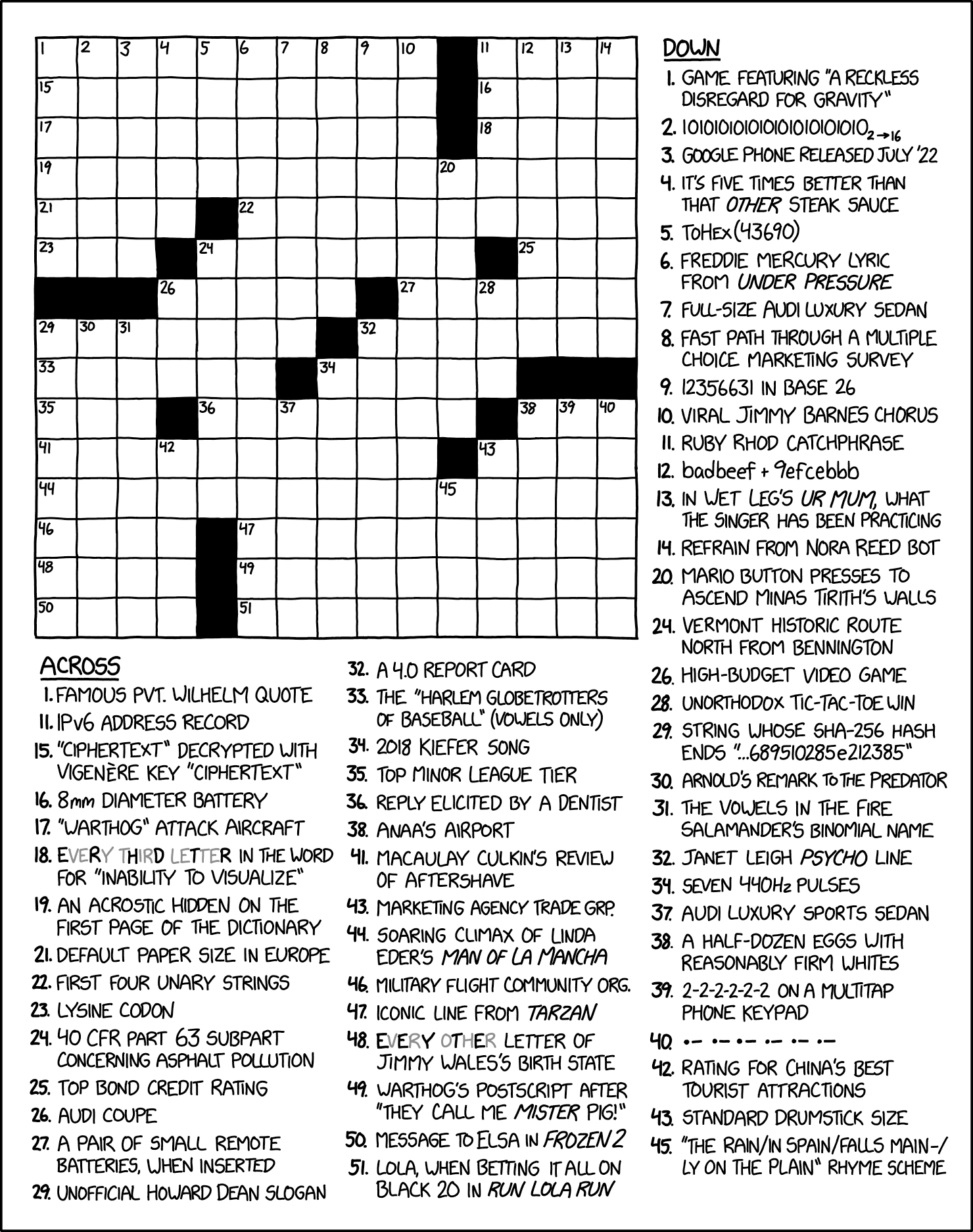 Xkcd A Crossword Puzzle