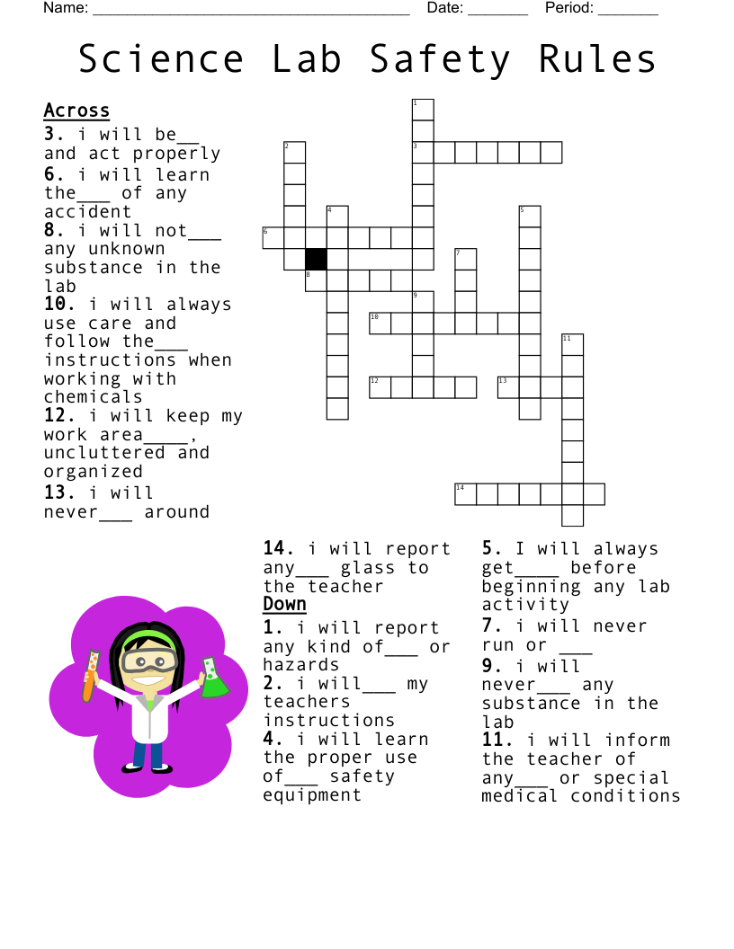 Lab Equipment Crossword Puzzle
