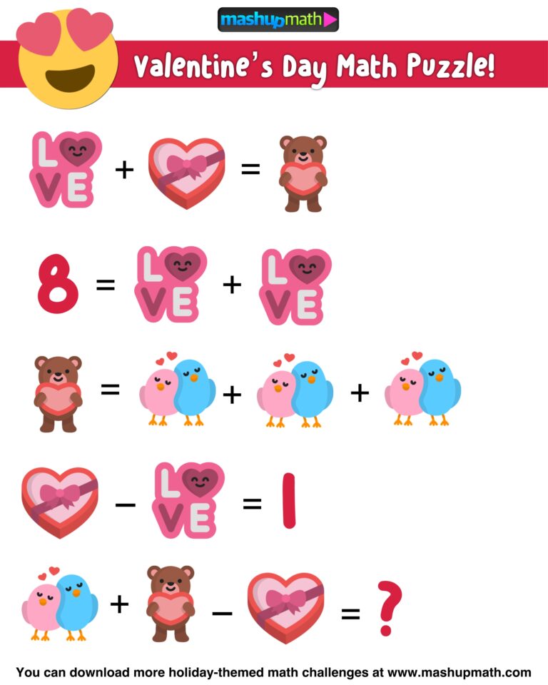 Your Kids Will Love These Valentine s Day Math Puzzles Mashup Math